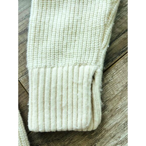 Kule Blythe Wool Cashmere V-Neck Cream Sweater Long Sleeve Cozy Warm Knit Medium - Picture 8 of 11